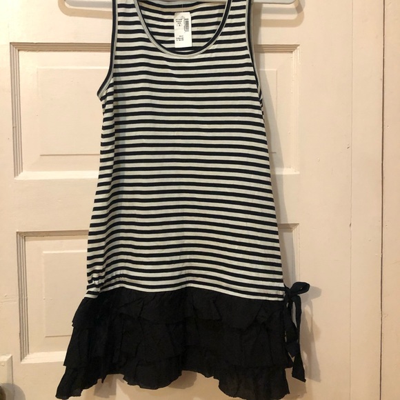 Stripe Mini Dress size Small Ruffle hem NWT - Picture 2 of 7